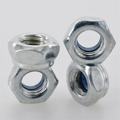 Kontermutter aus 304 Edelstahl, Karbonstahl, schwarz, verzinkt, Sechskant-Nylon-Einsatz, selbstsichernde Nylock-Kontermutter M3, M4, M5, M6, M8, M10, M12