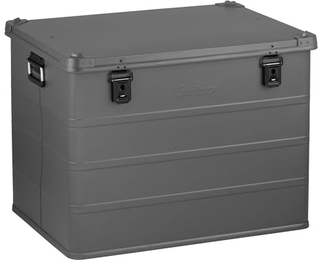 Enders® Aluminiumlåda Vancouver L grå, 236 liter, industrilåda, transportlåda, universallåda, gummitätning, stabil, robust, damm- och stänkskydd, verktygslåda, campinglåda, grå #1356