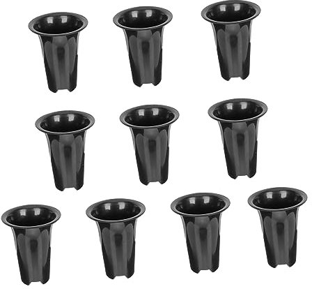 OFFSCH Lot de 10 Pots De Pépinière pour Orchidées 15 Cm en Plastique Noir Épais, Haute Perméabilité à L'air Et à La Lumière, Trous De Drainage, Adaptés Jardin Balcon Terrasse
