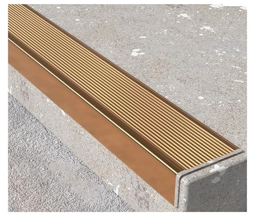 profilo angolare alluminio Oro Protezione Bordi In Alluminio Per Scale Interne Ed Esterne, Bordo Di Paragrafazione Delle Scale In Metallo Antiscivolo, Moderno Modanatura Impermeabile Del Naso Della Sc