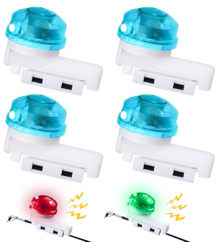 BORDEAG Indicatore di abboccato da pesca, 4 pezzi, luci a LED per la pesca, indicatore di morso elettronico, indicatore di morso a LED, per la pesca notturna in mare