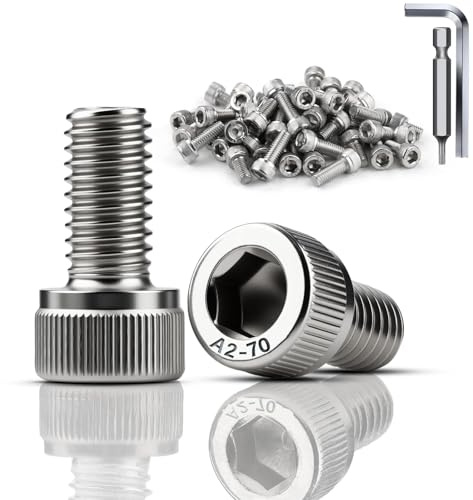 TXXATX Pack of 120 Screws M4 x 12 mm Cylinder Head Screws DIN 912 Stainless Steel A2 V2A Hexagonal Screws Cylinder Screws with Hexagon Socket Full Thread Allen Screws for Mechanical Furniture Repair