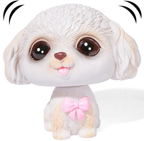 COGEEK Bobble Head Dogs, Resin Car Dashboard Puppy Ornament, Cute Shaking Head Dogs, Nodding Doggy Figures for Car Home Office Desk Decoration(Teddy)