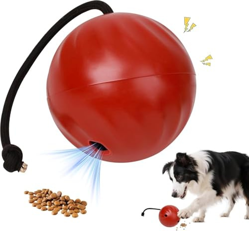 Pet Prime Interaktives Hundespielzeug, Interaktiver Spielball für Hunde (Rot mit Seil)
