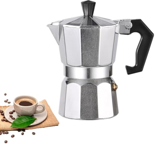Espressokokare, premium italiensk kaffekokare, aluminium, espressobryggare för gas eller elektrisk keramisk spisplatta italiensk mockakanna, kaffebryggare för hem och camping. (450 ML/9 koppar)
