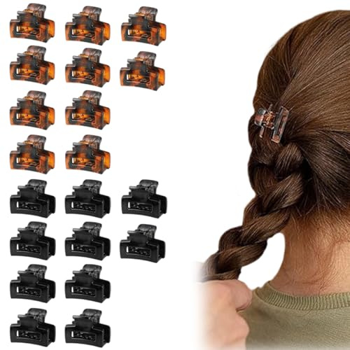 OUDQFCJ Pinzas para el pelo, 20 unidades, pinzas cuadradas para el pelo, pequeñas pinzas rectangulares mate, agarre fuerte, antideslizantes, accesorios para el cabello, horquillas para el cabello mate