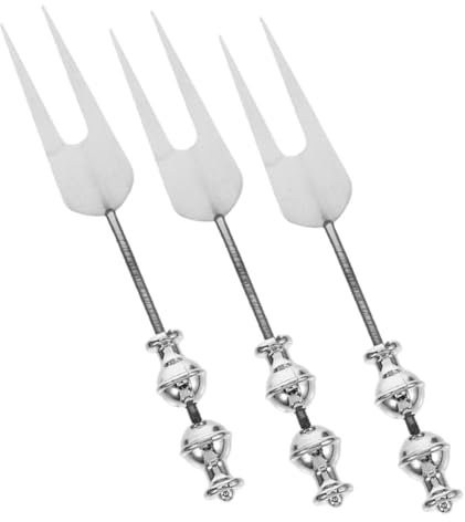 OFFSCH 3 Stück Fruchtgabel Fonduegabeln Meeresfrüchtegabeln Obstgabeln Austerngabeln Zwiebelgabel Mini-Gabeln Wurstgabeln kleine Gabeln für Vorspeisen Dessertgabeln 201 Edelstahl Silber