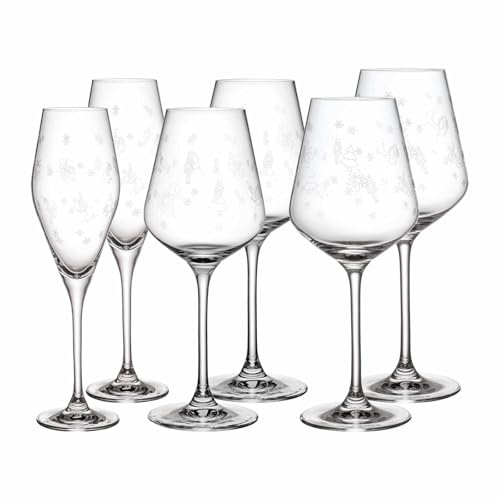 Villeroy & Boch – Toy's Delight Wein- und Sektgläser Set 6-teilig, Spülmaschinenfest, Weihnachten, Gläser, Weingläser, Champagnergläser, Trinkgeschirr, Kristallglas