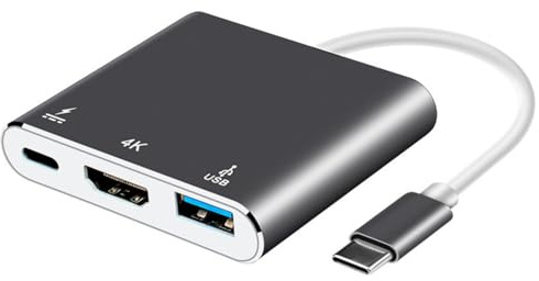 Oxtxuzdm Adaptador USB C a HDMI de alta resolución 4K60Hz con suministro de energía para portátiles, smartphones, resolución 3840 x 2160, concentradores tipo C