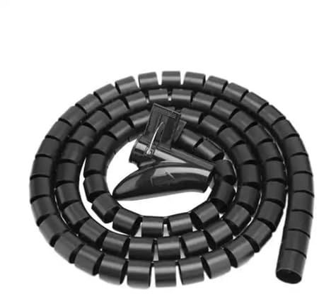 Spiralkabeln är viken 1 meter spiralformad kabelbindare, flerfärgad, 16-42 mm innerdiameter med klämma(Schwarz,42mmX1meter)