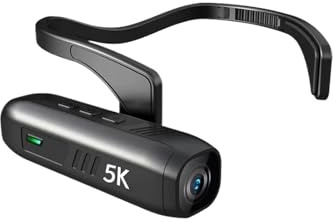 YVAAASIYC 5K Action Camera Head Mounted Wearable Video Camcorder Webcam 30MP IPX5 Waterproof for Vlog Recording(Camera and 32GB)