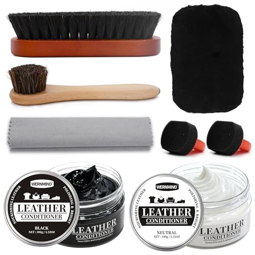 WERNMIND Schwarze Neutral Schuhcreme Lederpflegemittel Pflegt und regeneriert Schuhputzset Reiniger Couch Stiefel Taschen 3,52 OZ