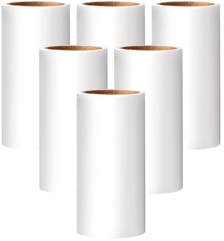 Oderra Tierhaarentferner-Rolle, 6 Rollen (60 Blatt/Rolle) | Selbstklebende Fusselrolle, Entfernt Katzen- und Hundehaare, Für Kleidung und Sofas