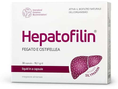 Hepatofilin – Biofiltro per fegato e cistifellea. Ricco di silimarina, cinarina, tarassaco, ALA. Formula liquida per un assorbimento completo e un effetto più rapido. Testato in laboratorio