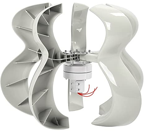 Ausla Generador de Turbina Eólica, Generador de Ejes Verticales de 400 W con de Imán Permanente de Fibra de Nailon de 5 Aspas, Arranque bajo de 48 V a 2 M/s para Uso Solar en el Hogar, Granja, Barco