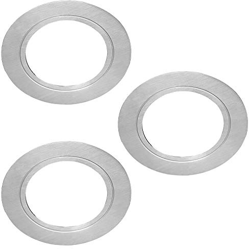 3 Pack | Bright 2.6W LED Under Cabinet Spot Lights & Driver Kit | Stainless Steel & Warm White | Recessed Flush Mounted Fitting | Kitchen Worktop Counter Cupboard Down Light | Modern Round Lighting