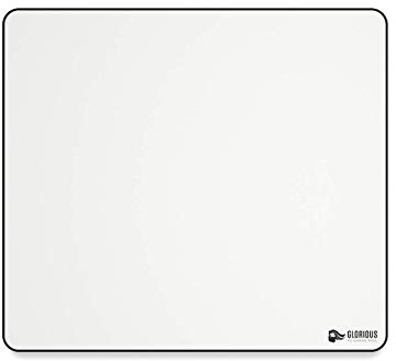 Glorious Gaming Cloth Gaming Mousepad (XL) – Sydda kanter, mjuk yta för hastighet och kontroll, halkfri bas, kan tvättas i maskin, stor (460 x 410 x 2 mm) – White