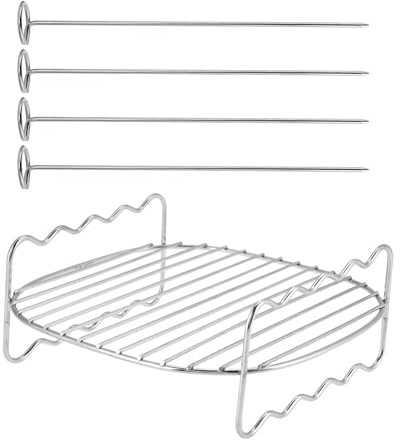 Accesorios de aire freidora papas precios de olla de la freidora en acero inoxidable con 4 pinchos
