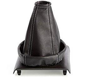 myshopx SA32 Schaltmanschette Schaltsack Sack Schwarz Faden Weiß Echt Leder