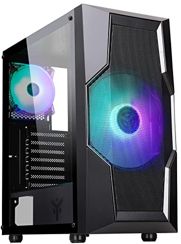 Itek Case OXYGEN Gaming Middle Tower, 20 cm e 12- cm ARGB Fan, USB3, Pannello Laterale in Vetro Temperato
