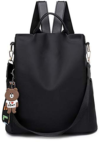 Ray-Velocity Zaino Antifurto Donna, Borse Zainetto Donna Impermeabile, Borsa a Tracolla Moda per Uscire, Lavoro, Viaggio, Scuola, Università (Nero)