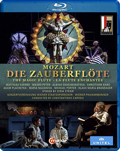 Mozart : La Flûte enchantée. Goerne, Peter, Shagimuratova, Karg, Plachetka, Carydis, Steier. [Blu-ray]