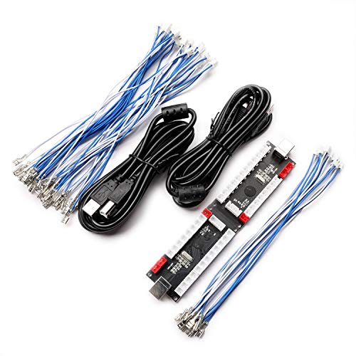 BEYEE 2-Player Zero Delay USB Encoder zu Arcade Joystick und Arcade Tasten, USB Joystick Encoder für PC, MAME, Windows und Raspberry Pi (2Pin+4.8mm)