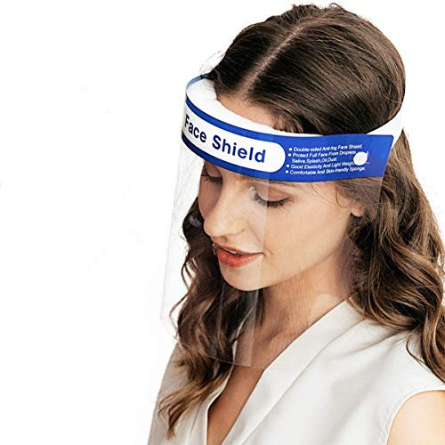 WYRHS Protection Complète Sécurité Visière de Protection Visage avec Bande Elastique et Eponge de Confort,Casquette de Large Visière pour Hommes et Femmes-(10 PCS)
