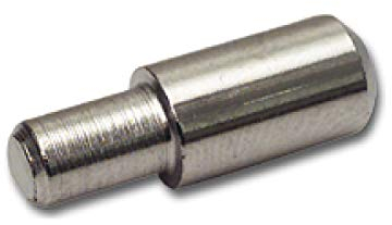 Gedotec Bodenträger 5 & 7 mm Fach-Bodenträger Holz Regalbodenträger Metall - H3016 | Möbel-Tablarträger zum Einstecken | Tragkraft: 80 kg | Stahl vernickelt | 20 Stück - Regalstifte für Bohrlöcher