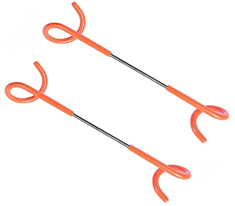 Alnicov 2 Stück Camping-Hakenaufhänger, Haken, Laterne, Lampe, Aufhänger, Zeltstange, Pfostenhaken zum Aufhängen für Angeln, Camping, Reisen, Abenteuer, Orange