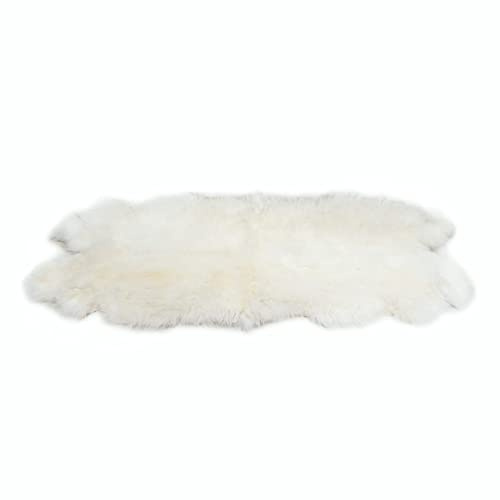 Lammfell Echt XXL Teppich 180 x 120 cm, Schaffell Echt Groß Naturfell Weiß | Natürliche Teppich Wohnzimmer, Deko Fell Schlafzimmer, Lammfelle Schaffelle