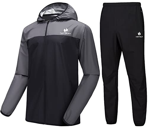 HOTSUIT Sauna combinaison pour homme sudation homme avec transpiration pour Sport ou Fitness avec musculation la couleur de Gris 4XL