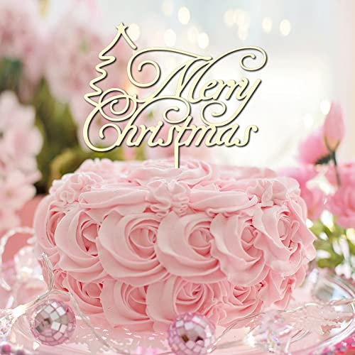 Frohe Weihnachten Tortenaufsatz Rentier Brief Dessert Essen Obst Cupcake Topper Cheers to 2022 Buchstabe Holz Gold Glitzer Party Jahrestag Gebäck Dekorationen Fabelhafte Geschenke für Kinder Frauen