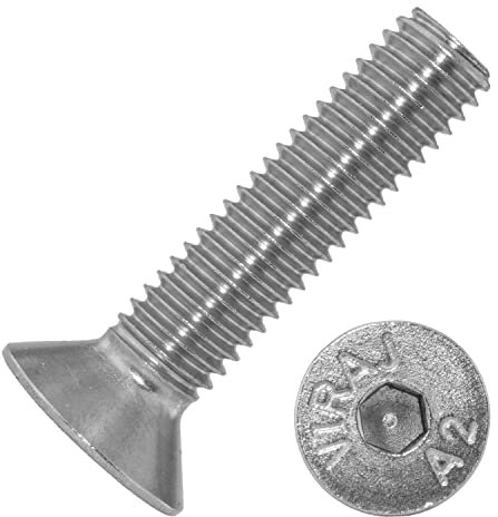 Techtanium Senkkopfschrauben M5 x 40 mm mit Innensechskant (ISK) aus Edelstahl A2 (2 Stück) | Versch. Größen & Verpackungseinheiten verfügbar | Senkschrauben | DIN 7991