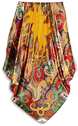GLORIS Seidenschal Damen Elegante 90x90cm Seidentuch Haare Seidentuch Halstuch Damen Seide Elegant Satintuch Halstuch Seide Bandana Tuch Kopftücher Scarf