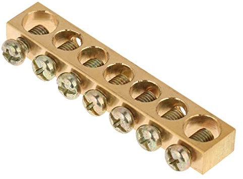 Barra di Connessione, 10 Barre in Rame con 7 fori. Barre di Terra di Collegamento, Vite M5 per Armadi di Distribuzione Elettrica