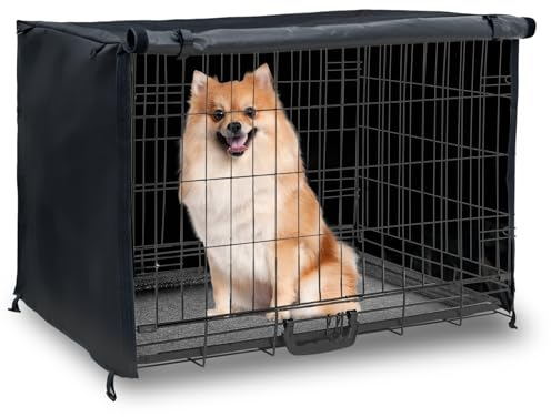 Softclub Abdeckung für Hundekäfige, 61 cm, wasserdicht, für Außen- und Innenbereich, langlebig, winddicht, universelle Passform für Hundekäfig, 61 cm L x 45,7 cm B x 48,7 cm H, Schwarz