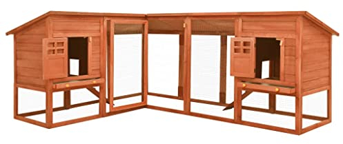 Coavain Kaninchenstall Braun 250x192x105 cm Kleintiergehege Einfacher Zusammenbau Vielseitig Einsetzbar Kleintierstall Meerschweinchen Sich Frei Bewegen Kaninchenhaus Witterungsbeständig