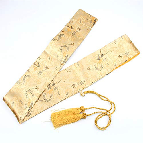 Schwerttasche, Tai Chi Tragetasche, Seide 53 Zoll japanische Katana Samurai Schwert Aufbewahrungstasche Tai Chi Schwert Tragetasche mit Goldener Quaste,U (Color : P)