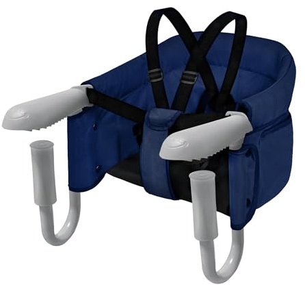 TRMLBE Baby Tischsitz Faltbar Sitzerhöhung Babysitz mit Rutschfest Klemmen Babystuhl Boostersitz für 2-8cm Dicke Tische Kinder Essen Stuhl für zu Hause und Unterwegs - Blau