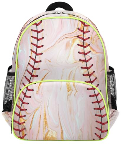 WowPrint Marmor-Baseball-Kinder-Rucksäcke für Mädchen, Jungen, Kinder, Marmor-Softball, niedlicher kleiner Kleinkind-Rucksack, Schule, Kindergarten, Büchertasche, Reisen, lässiger Tagesrucksack,