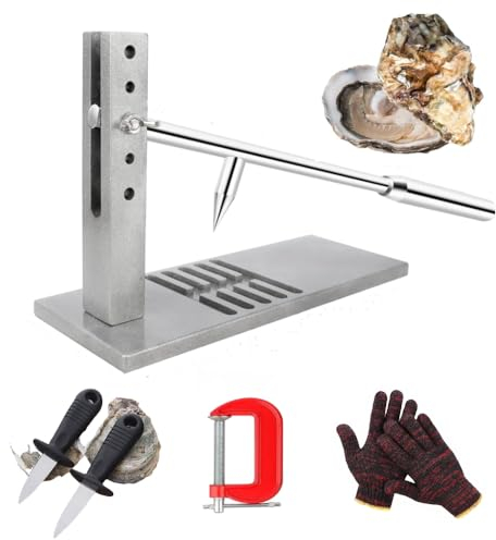 HaTur Oyster Shucker, Profi Austernöffner Set, Edelstahl Verstellbarer Austernöffnungsmesser mit 2 Austernmesser und Handschuh, Meeresfrüchte Werkzeug für Restaurant Hotel Buffets und Häuser