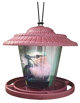 Kolibri-Futterspender 2024, Vogelfutterstation für Fenster, 4 Futteröffnungen mit Sitzstange, leicht zu reinigen und zu befüllen, großes Fassungsvermögen, hängende Vogelfutterspend