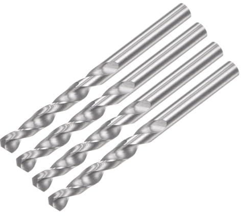 sourcing map Brocas de carburo sólido, 3 mm C2/K20 de carburo de tungsteno Jobber Brocas de vástago recto para acero inoxidable, aluminio, hierro, metal, plástico, 4 unidades