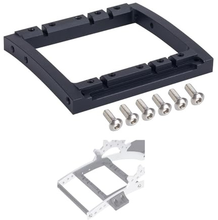 YSKMLOLP 1/10 RC Servo Mount Bracket,LCG Frame Bumper Mounts,Steering,Winch Dual Servo Mounts for 1/10 RC Rigs Crawler Capra SCX10 II Axle Comp TGH Rails LCG Chassis Kit Upgrade Part (Black)