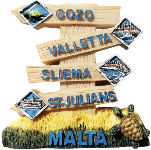 Calamita da frigorifero stile cartello stradale Malta souvenir turistico magnete per frigorifero decorazione dipinta a mano artigianale
