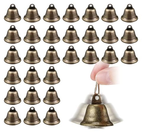 30 Stück Glöckchen zum Basteln - Bell Bronze Vintage Glöckchen, Schön Kupfer Glocken für Home Dekor, Windspiele, Hochzeiten, Weihnachtsglocken, Hundetraining