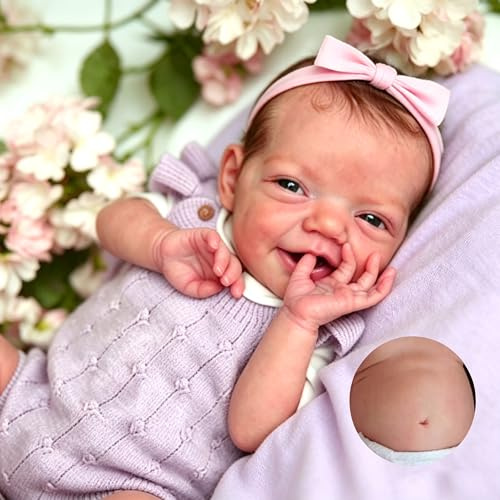 Anano Reborn Baby Mädchen Vollvinyl Lebensecht 50CM Vinyl Baby Reborn Puppen Lebensecht Babypuppen Puppe Echt Wie EIN Babys Puppe
