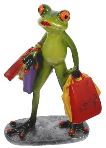 KONTONTY Frosch Statue Aus Harz Für Außenbereich Dekoration Pastoral Frosch Modell Wohnaccessoires Garten Ornament
