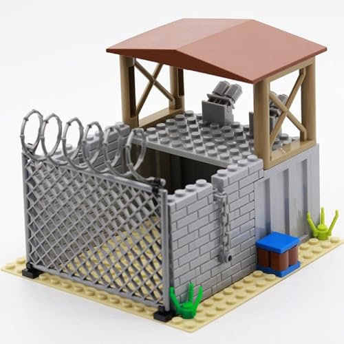 VizBrou Militär Spiel Szene Bausteine Set, MOC PUBG Schlacht Haus Modell Klemmbausteine Spielzeug, Kompatibel LG DIY Armee Schlachtfeld Architektur Bausatz Spielzeug für Erwachsene Kinder 150 Teile
